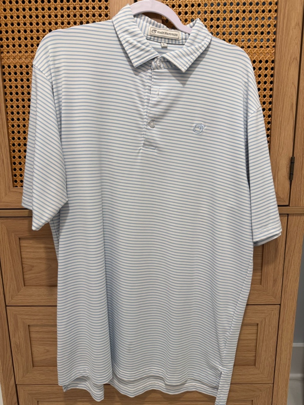 Light Blue & White Stripe Polo